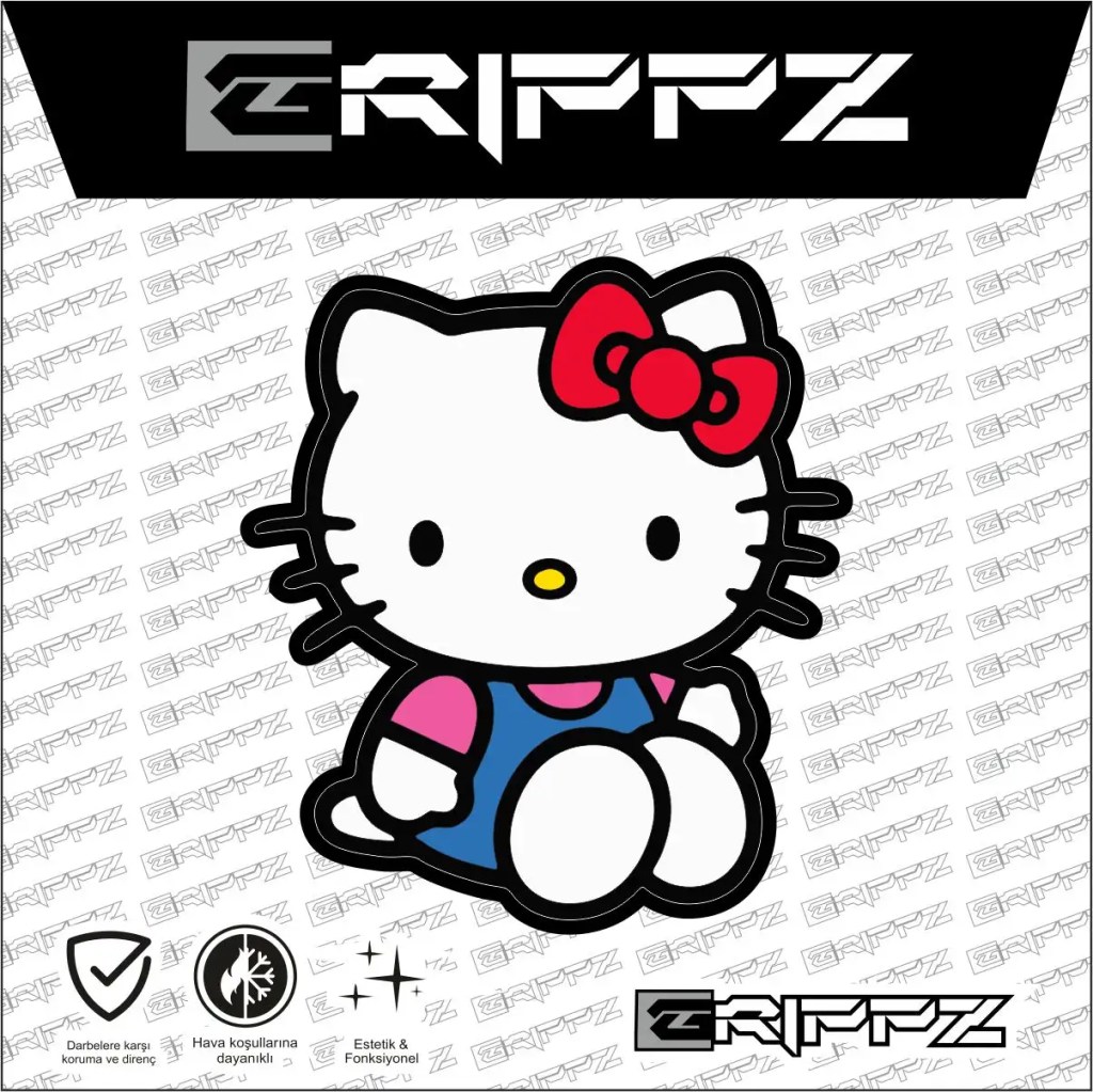 Hello Kitty Oturan Figür Sticker
